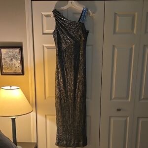 Elegant Black and Silver Evening Gown